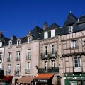 A row of houses and businesses in Vannes France Brittany