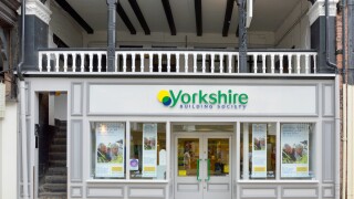 City of Chester the historical Rows covered shopping walkways at 1st floor level above branch premises Yorkshire Building Society Cheshire England UK