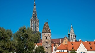 Ulm, Munster, Swabia, Baden-Wurttemberg, Germany, Europe, river, flow,
