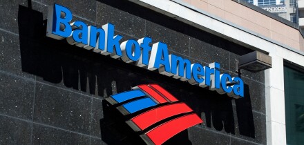 Bank of America branch in downtown Seattle, Washington, USA.