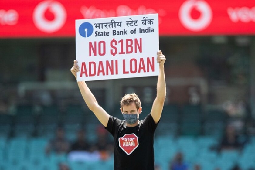 Adani protest in 2020 from Alamy 25Jul24 575x375