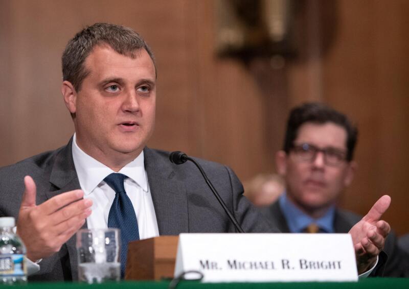 Washington, United States Of America. 24th July, 2018. Michael R. Bright testifies before the United States Senate Committee on Banking, Housing and Urban Affairs on his nomination to be President, Government National Mortgage Association (or Ginnie Mae) 