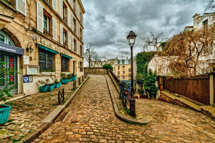 Rue Poulbot, Montmarte, Paris, France.