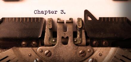 Vintage inscription made by old typewriter, chapter 3