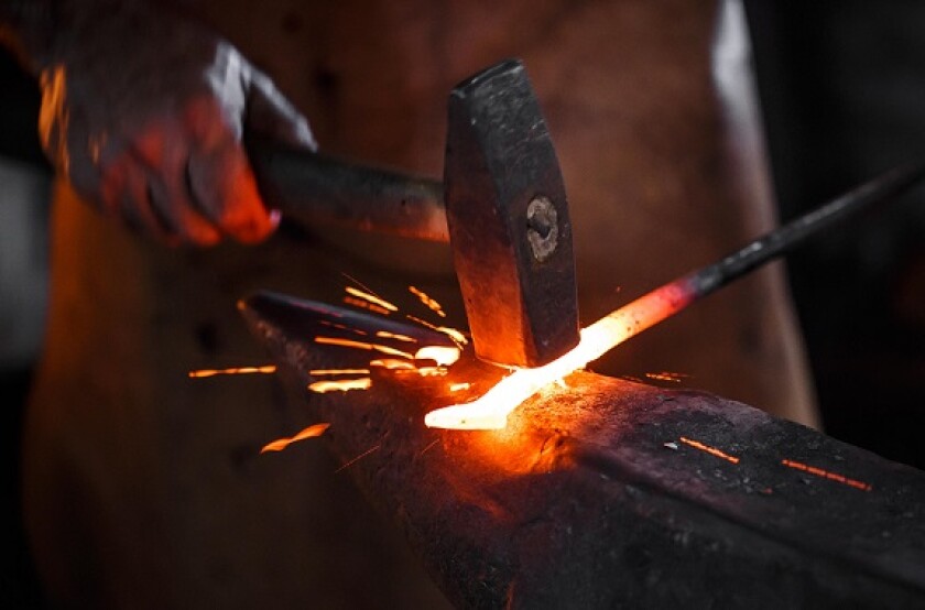 Anvil blacksmith forge from Alamy 20Oct23 575x375