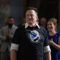 KENNEDY SPACE CENTER, USA - 30 May 2020 - Elon Musk, SpaceX Chief Engineer, and the SpaceX team are recognized by Vice President Mike Pence inside the