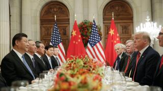 President Donald Trump, right, with China's President Xi Jinping, left, during their bilateral meeting at the G20 Summit, Saturday, Dec. 1, 2018 in Buenos Aires, Argentina. (AP Photo/Pablo Martinez Monsivais)