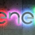 Enel S.p.A. new logo. Enel is an Italian multinational manufacturer and distributor of electricity and gas. Rome headquarters.