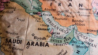 Map of the Persian Gulf, Saudi Arabia, Iran