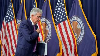 Federal Reserve Board Chair Jerome Powell ends his news conference at the Federal Reserve in Washington, Wednesday, May 1, 2024. (AP Photo/Susan Walsh)