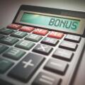 Calculator with the word bonus, illustration.