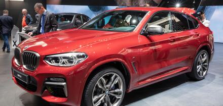 GENEVA, SWITZERLAND - MARCH 7, 2018: New BMW X4 M40d car showcased at the 88th Geneva International Motor Show.