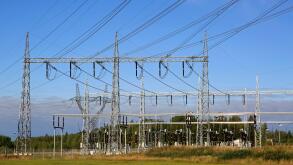 Electricity transmission substation by Fingrid Oyj Forssa Reserve Power Plant. Forssa, Finland. September 9, 2022