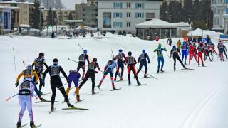 Participant in the 50th Engadine Ski Marathon, St. Moritz, Switzerland