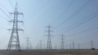 Power-lines in the desert, Mecca province, Jeddah, Saudi Arabia