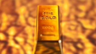Gold Bar on a molten gold background