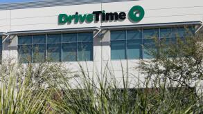 A logo sign outside of the headquarters of the DriveTime Automotive Group Inc., in Tempe, Arizona, on February 3, 2018.