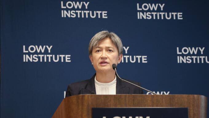 Sydney, Australia. 1st May, 2019. Leader of the opposition in the Australian senate Penny Wong gives a speech to the Lowy institute in Sydney, Australia, May 1, 2019. Wong said on Wednesday that China is vital to the future of Australia. Credit: Hao Yalin