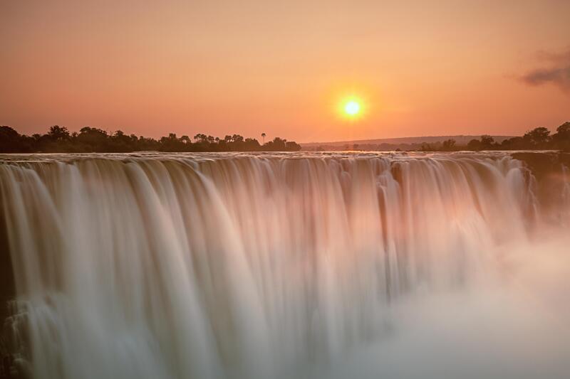 Victoria Falls at sunrise