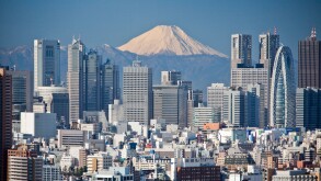 Tokyo, city, Japan, November, Asia, district, Shinjuku, mountain Fuji, mountain, Fuji, snow, Skyline, blocks of flats, high-rise