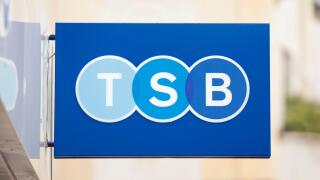 TSB bank sign logo.
