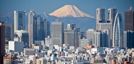 Tokyo, city, Japan, November, Asia, district, Shinjuku, mountain Fuji, mountain, Fuji, snow, Skyline, blocks of flats, high-rise
