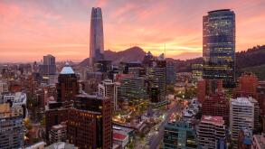 Skyline of Santiago with the Gran Torre, Santiago, Chile, South America