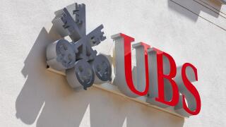 SANKT MORITZ, SWITZERLAND - AUGUST 16, 2018: UBS swiss bank sign in a sunny day in Sankt Moritz, Switzerland