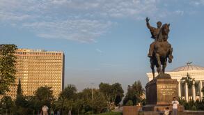 Amir Timur Square in Tashkent, Uzbekistan.