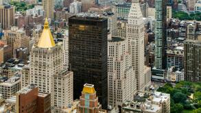 View from the Empire State Building of The New York Life Insurance Pyramid (left) and the Metropolitan Life Ins. building (right), New York, NY USA