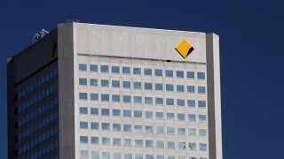 Commonwealth Bank building and logo Melbourne Victoria Australia