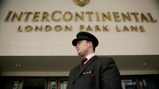 Exterior of the Intercontinental Hotel on Park Lane, London.