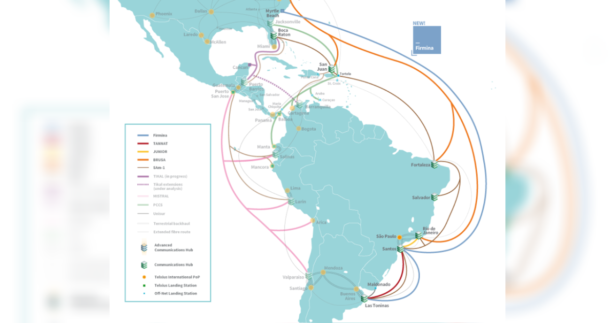 Telxius se suma al sistema de cable submarino Firmina de Google