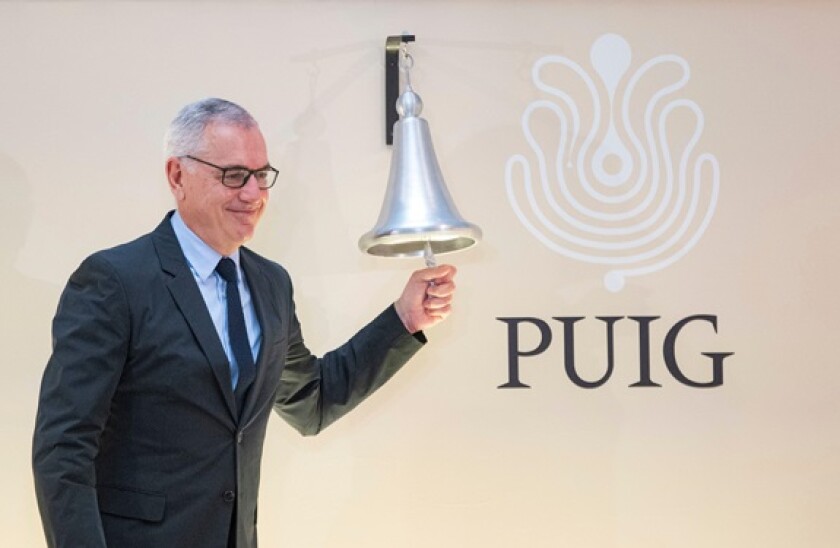 The president and CEO of Puig, Marc Puig, during the ringing of the bell of the Puig company on its IPO, at the Barcelona Stock Exchange, on May 3, 2024, in Barcelona, Catalonia (Spain). The Catalan perfumery, cosmetics and fashion company Puig begins tra