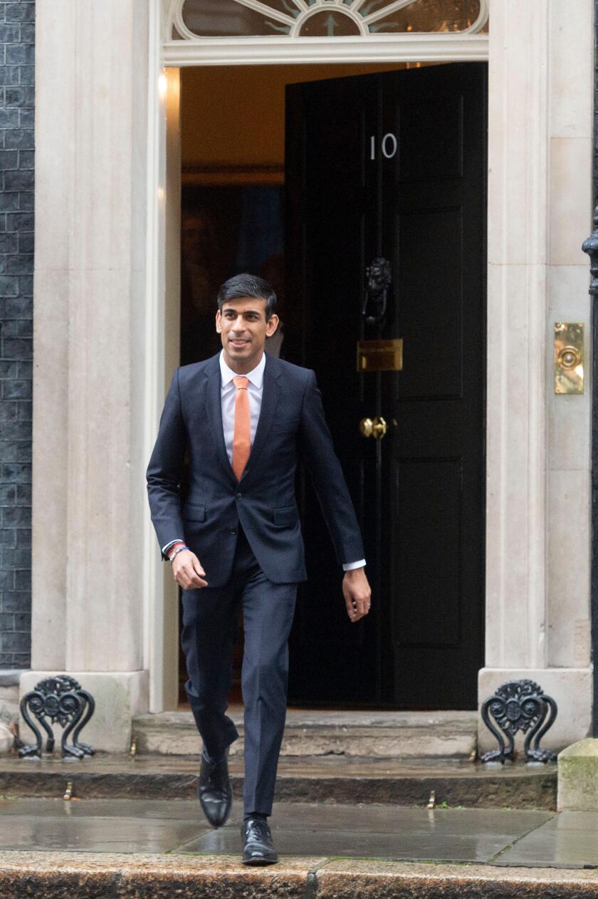 13 February 2020. London, United Kingdom.
Rishi Sunak leaves Downing St after attending a cabinet reshuffle meeting in London, Britain on February 13,