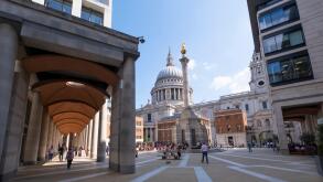 London, UK, August 2nd 2019 : The London Stock Exchange known as LSE is one of the world's leading financial bureau, situated next door to St Pauls ca