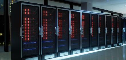 server racks in a data center