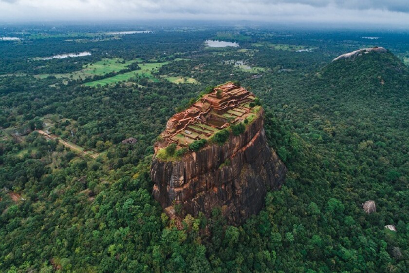 The historical Sigiriya lion rock fortress is sri lanka