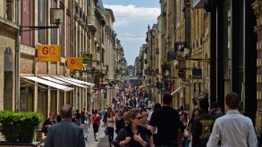 Rue Saint Catherine. One of the main shopping streets in Bordeaux, France.