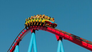 People on a Rollercoaster Ride