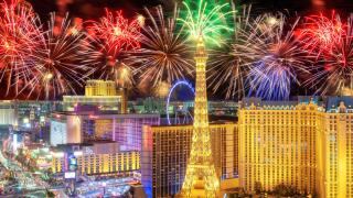 Festive fireworks on Las Vegas Strip