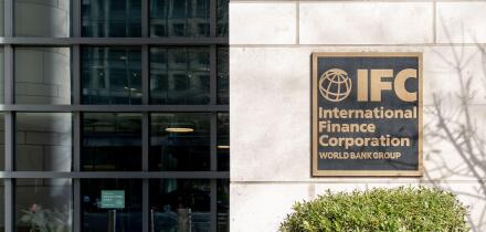 Washington, DC, USA- January12, 2020: IFC (International Finance Corporation) sign in Washington, DC, USA.