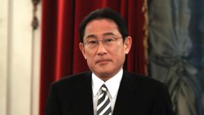 Japanese Foreign Minister Fumio Kishida during a meeting with Russian President Vladimir Putin December 2, 2016 in St. Petersburg, Russia.