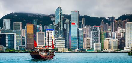 Hong Kong, china city skyline.