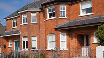 Row of traditional older semi-detached houses