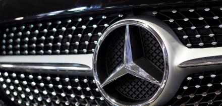 Mercedes insignia on a luxury car