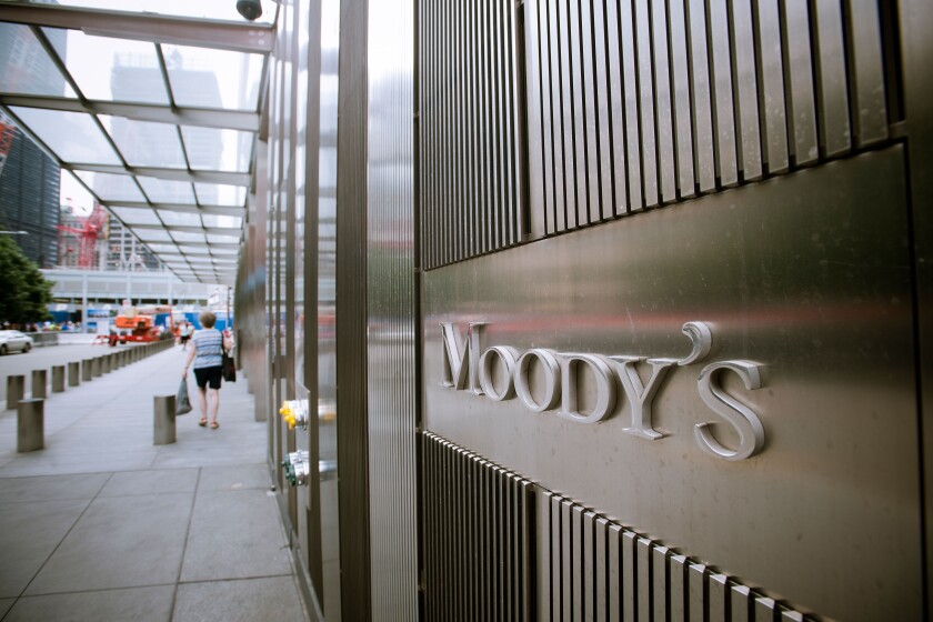 Moody's headquarters in Lower Manhattan in New York