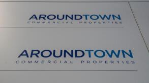 19 November 2019, Germany (German), Berlin: A lettering indicates the branch of the Luxembourg real estate group Aroundtown in the capital. Photo: Paul Zinken/dpa