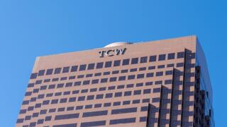 Los Angeles, CA, USA - July 5, 2022: TCW headquarters in 
TCW tower, Los Angeles, CA, USA.