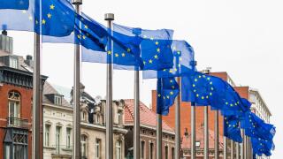 EU flag Brussels Belgium_alamy_9Oct23